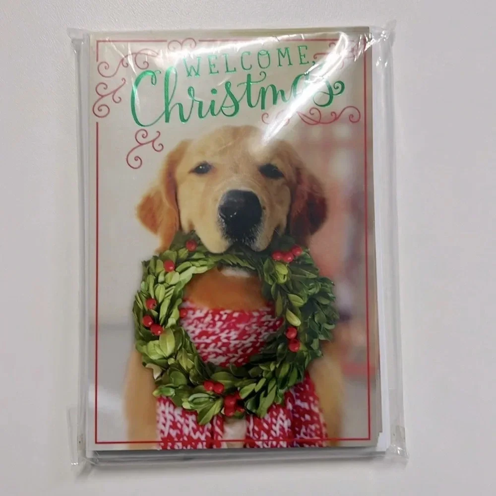 New 10 Golden Retriever Christmas cards Hope the seasons happiness finds its way